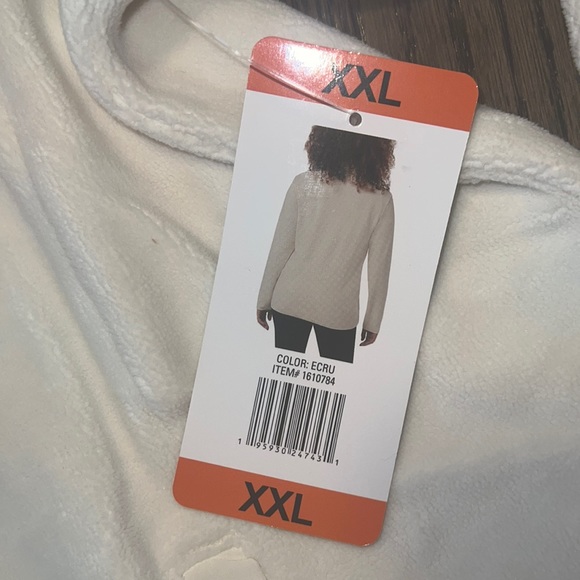NEW 32° Degrees Ladies' Snap Fleece Pullover, White, 3X - Soft & Warm! - Picture 4 of 9